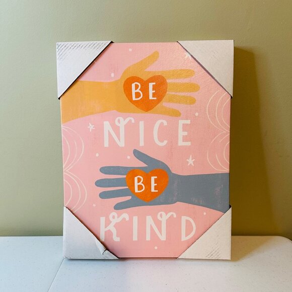 Be Nice Be Kind Inspirational Wrapped Canvas Wall Art Print - Picture 8 of 8